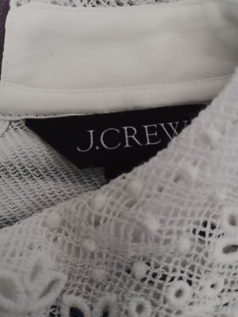 J.Crew White & Navy Striped Sweatshirt with Lace Collar - Picture 10 of 10